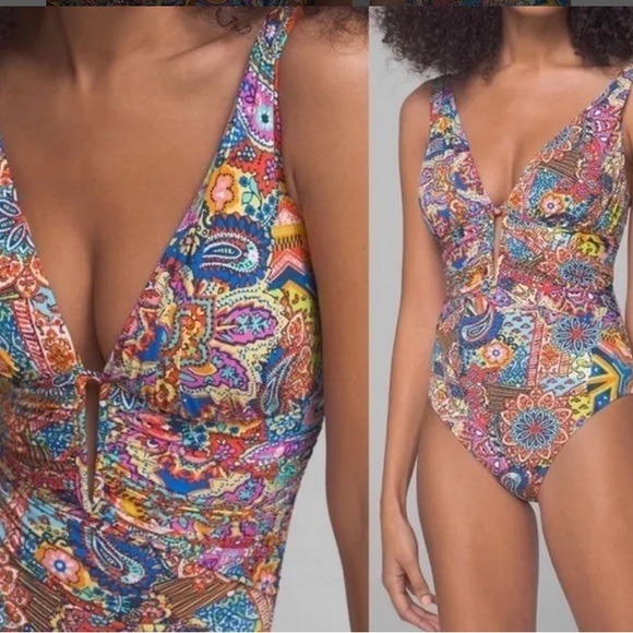 Bleu Rod Beattie multi color paisley one piece swimsuit - Picture 8 of 11